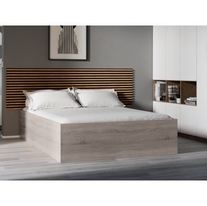 BELLA ágy 140x200 cm, szarvasgomba tölgy Ágyrács: Léces ágyrács, Matrac: Deluxe 10 cm matrac