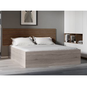 BELLA ágy 160x200 cm, szarvasgomba tölgy Ágyrács: Ágyrács nélkül, Matrac: Deluxe 10 cm matrac