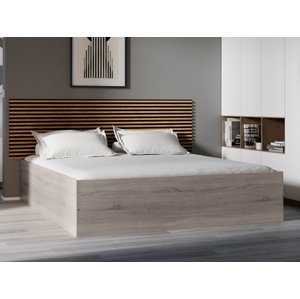 BELLA ágy 180x200 cm, szarvasgomba tölgy Ágyrács: Lamellás ágyrács, Matrac: Deluxe 10 cm matrac