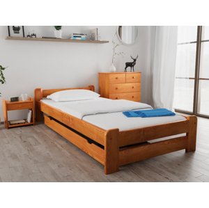 Emily ágy 90x200 cm, égerfa Ágyrács: Ágyrács nélkül, Matrac: Deluxe 10 cm matrac