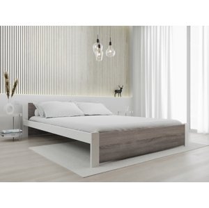 IKAROS ágy 160 x 200 cm, fehér/trüffel tölgy Ágyrács: Ágyrács nélkül, Matrac: Deluxe 10 cm matrac