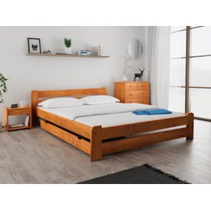 Laura ágy 140x200 cm, égerfa Ágyrács: Ágyrács nélkül, Matrac: Deluxe 10 cm matrac