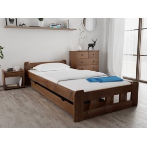 Naomi magasított ágy 120 x 200 cm, tölgyfa Ágyrács: Lamellás ágyrács, Matrac: Deluxe 10 cm matrac