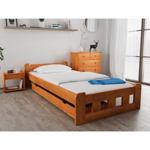 Naomi magasított ágy 120 x 200 cm, égerfa Ágyrács: Lamellás ágyrács, Matrac: Deluxe 10 cm matrac