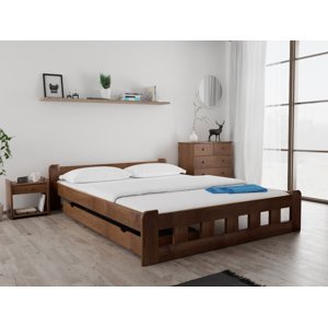 Naomi magasított ágy 140x200 cm, tölgyfa Ágyrács: Léces ágyrács, Matrac: Deluxe 10 cm matrac