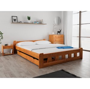 Naomi magasított ágy 140x200 cm, égerfa Ágyrács: Ágyrács nélkül, Matrac: Deluxe 10 cm matrac