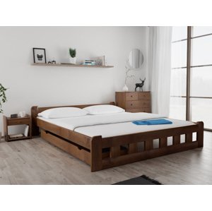 Naomi magasított ágy 180x200 cm, tölgyfa Ágyrács: Léces ágyrács, Matrac: Matrac nélkül