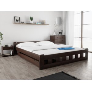 Naomi magasított ágy 180x200 cm, diófa Ágyrács: Lamellás ágyrács, Matrac: Deluxe 10 cm matrac