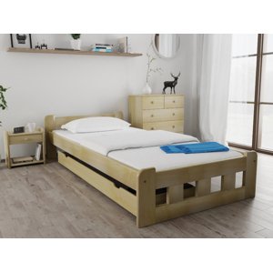 Naomi magasított ágy 80x200 cm, fenyőfa Ágyrács: Ágyrács nélkül, Matrac: Coco Maxi 19 cm matrac