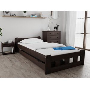 Naomi magasított ágy 80x200 cm, diófa Ágyrács: Lamellás ágyrács, Matrac: Deluxe 10 cm matrac