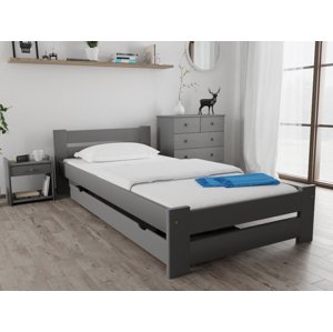 Ola ágy 90x200 cm, szürke Ágyrács: Ágyrács nélkül, Matrac: Deluxe 10 cm matrac