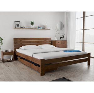 PARIS magasított ágy 180x200 cm, tölgyfa Ágyrács: Léces ágyrács, Matrac: Deluxe 10 cm matrac