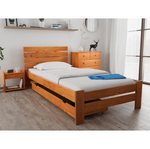 PARIS magasított ágy 80x200 cm, égerfa Ágyrács: Lamellás ágyrács, Matrac: Deluxe 10 cm matrac