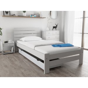 PARIS magasított ágy 90x200 cm, fehér Ágyrács: Lamellás ágyrács, Matrac: Matrac nélkül