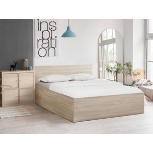 SOFIA ágy 120 x 200 cm, sonoma tölgy Ágyrács: Ágyrács nélkül, Matrac: Deluxe 10 cm matrac