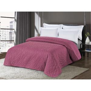 Sötét rózsaszín ágytakaró STONE mintával Méret: 170 x 210 cm