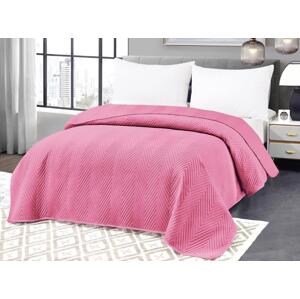 ARROW VELVET világos rózsaszín bársony ágytakaró mintával Méret: 200 x 220 cm