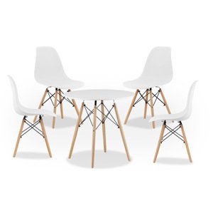 OSLO fehér étkezőgarnitúra 1 + 4 YORK OSAKA székek