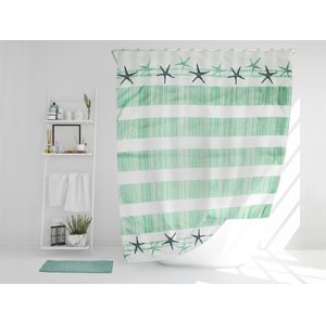 JUOSTO zöld zuhanyfüggöny és szőnyeg, 2 db