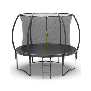 JUMP Fekete kerti trambulin 305 cm biztonsági hálóval és létrával