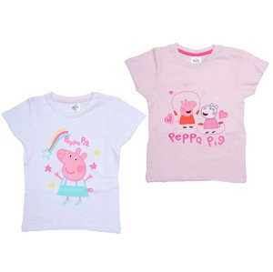 PEPPA MALAC gyerek póló 2 db világos rózsaszín/fehér - különböző méretekben Méret: 110 - 116